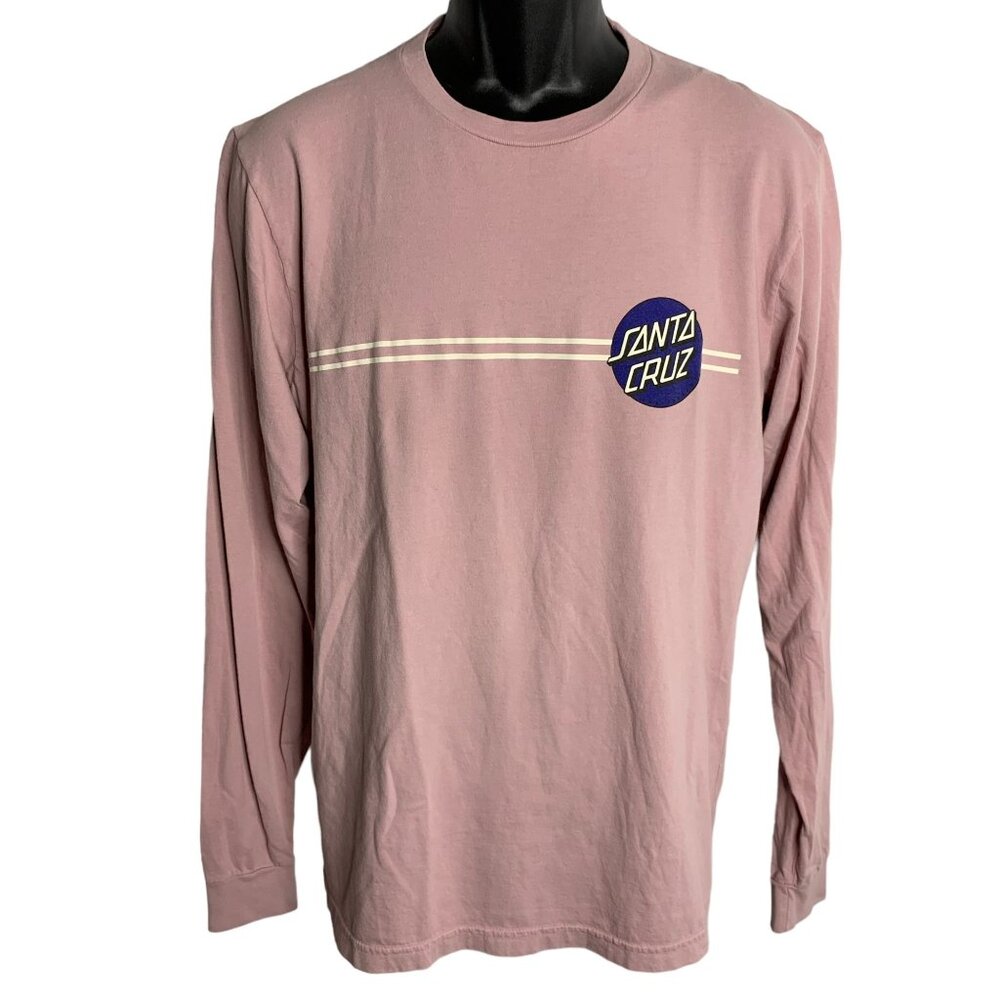 Santa Cruz Long Sleeve Crewneck T Shirt L Lilac Double Sided Circle Logo Skater